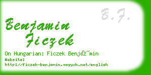 benjamin ficzek business card